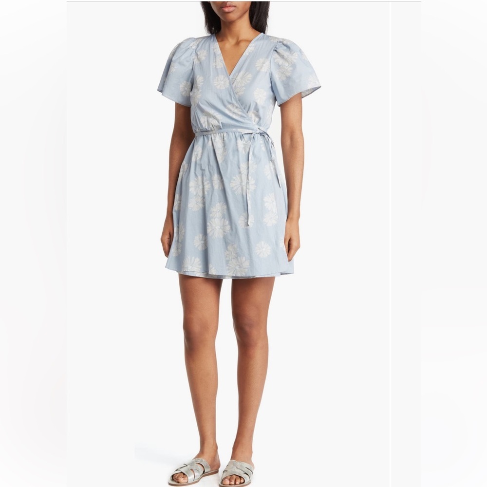 Brand New With Tags Madewell Puff Sleeve Wrap Dress Size Large